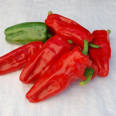 Green and red hot peppers